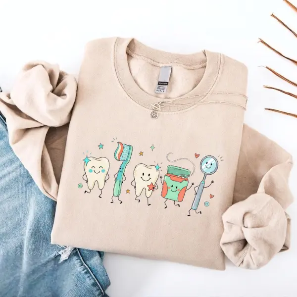 Dental T-Shirt & Sweatshirt Gift For Dentist, Doodle Dental Hygienist Sweater, Dental Assistant Gift, Dental Crewneck