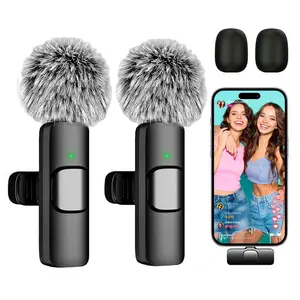 Wireless Microphone for iPhone/Smartphone, Microphones with Clearer Audio for Video Recording, Interview, Vlog, Stereo Wireless Vlogging Tools Handheld Mic Microfono Minimic,summerwins