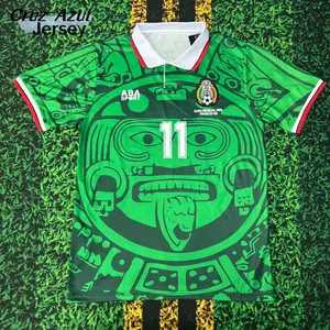 1998 World Cup Mexico National Team Blanco 11 Green Short-Sleeve Soccer Jersey