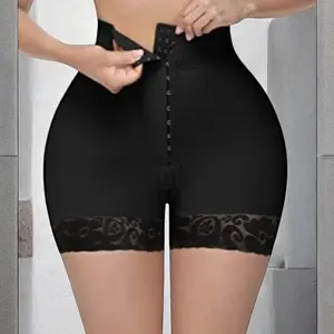 Mis Divas Fashion Faja Colombiana Short Moldeador Black High Compression with Lace Detail, Designed for Daily Wear and Flattering Fit - Elegant, Comfort Shapewear Womenswear Chic Original