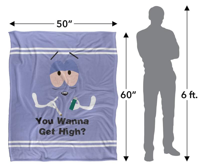 South Park Towelie Wanna Get High Silky Touch Ultra Soft Blanket 50" x 60" Holiday Gift