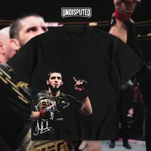 UNDISPUTED Islam Makhachev Lightweight Champion Signature Heavy Cotton T-shirt MMA Fight Night Shirt Fan Apparel Classic Pump Cover Oversized Gift For Fans DTG Printed