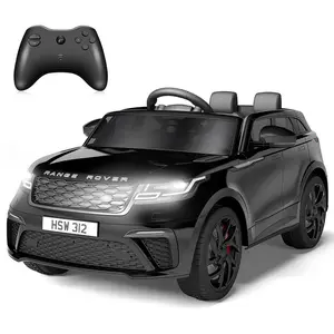【GARVEE】12V Licensed Land Rover Ride-On Electric Car for Ages 3-8 with Parent Remote Control, MP3 Player, Rocking Feature, and Pull Rod - Black