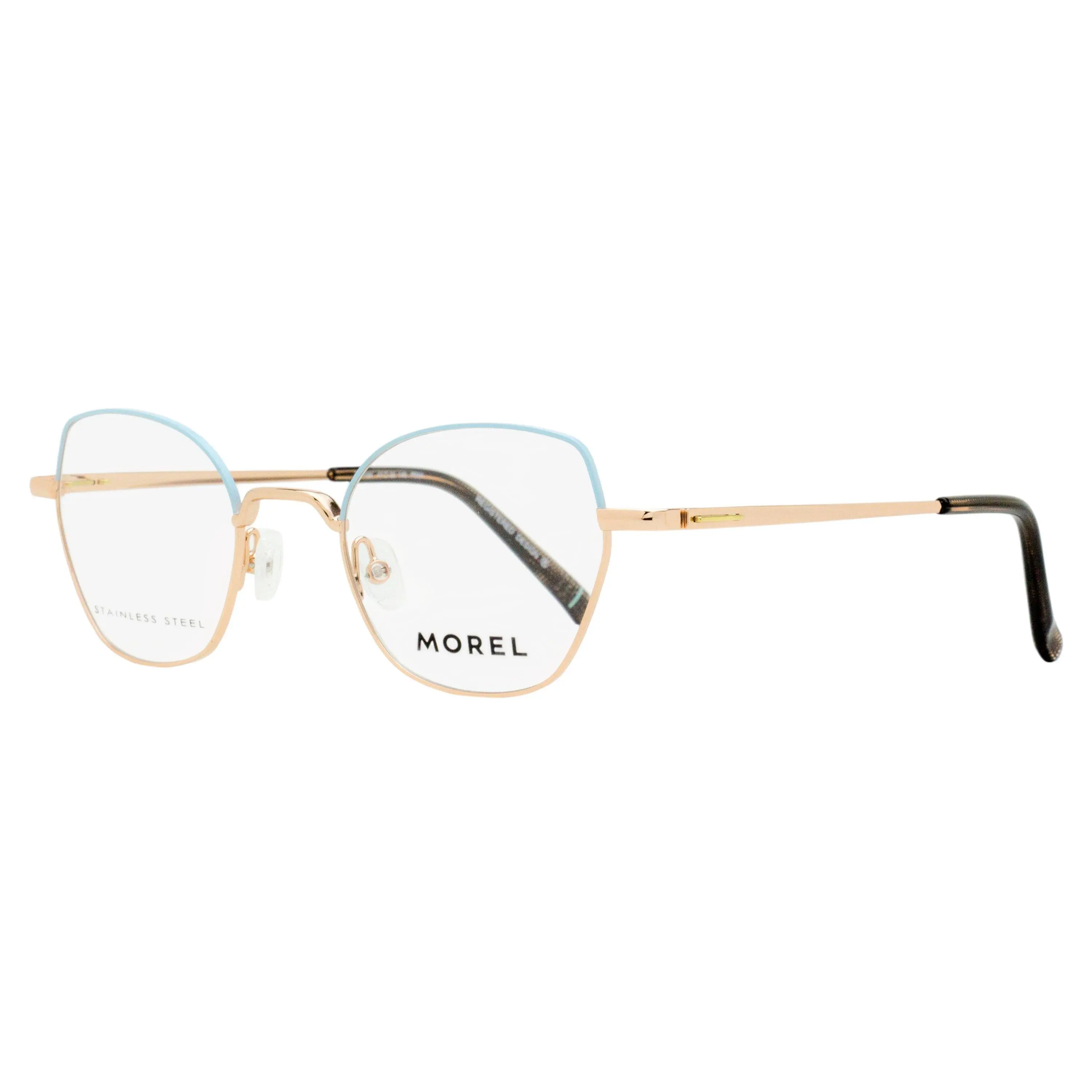 Geometric Morel Koali Amaryllis Eyeglass Frames, 20148K PB04 Rose Gold/Blue, 47mm Fashion Eyewear Accessories