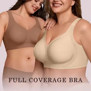 Womens Jelly Bras Full Coverage Wireless Supportive Bra Push Up Plus Size Comfort Soft No Underwire Seamless Comfortable Wireless T-Shirt Everyday Bras Wings Plus size