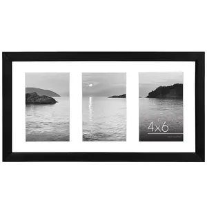 Americanflat Picture Frame | Collage | Three 4x6 Openings with Classic Molding | Signature Collection