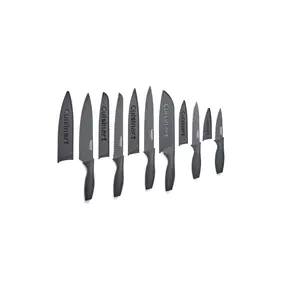 Cuisinart Advantage Color Collection 12-Piece Knife Set with Blade Guards, Matte Black