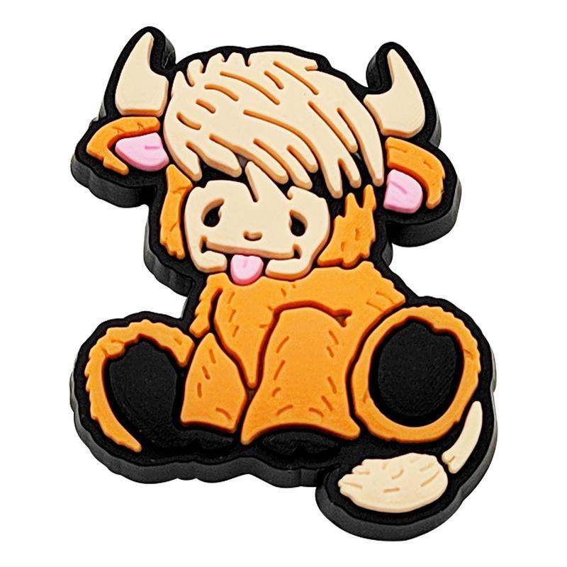 Cartoon Cow Croc Shoe Charms for Kids Boys Girls Women Men PVC Wristband Sandals Clog Accessories Party Favor with Dragon and Character Designs Footwear