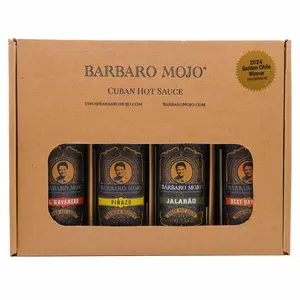Barbaro Mojo Cuban Hot Sauce Gift Pack (El Havanero, Jalabáo, Piñazo, Best Day Ever) hot sauce pepper hot