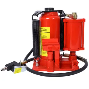 Air Hydraulic Bottle Jack, 12 Ton/24000 LBS All Welded Bottle Jack, 9.8-19.3 inch Lifting Range, Manual Handle and Air Pump, for Car, Pickup, Truck, RV, Auto Repair, Industrial Engineering ,Hydraulic stabilizer does not slip