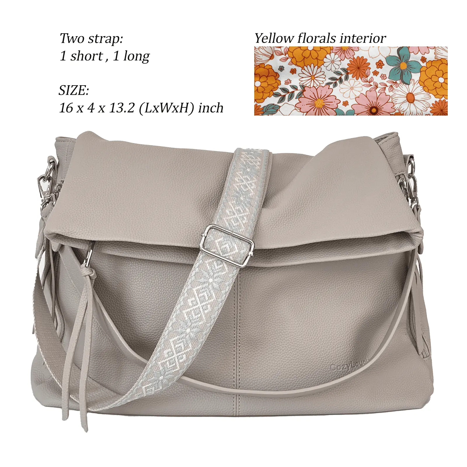Large Size Taupe Flower Lining 