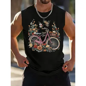 Simple Printed Vests for Men and Women with Cotton Fabric Korean Style