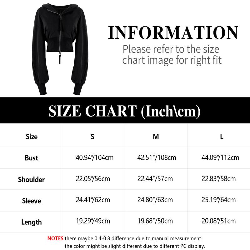 Yimoon Cropped Hoodie Women Zip Up Long Sleeve Sweatshirts Casual Fashion Hooded Workout Jacket Crop Top