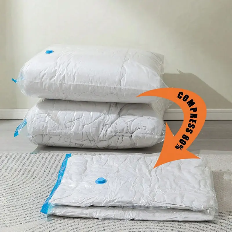 Thickened Vacuum Storage Bags, S-XL Multi-Size Space Saver Compression Bags, Reusable Vacuum Seal Bags for Clothes, Bedding & Pillows, with Portable Hand Pump Included