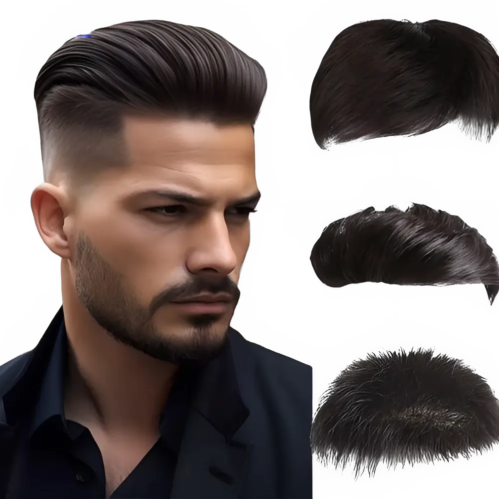Short Straight Synthetic Hairpiece for Men