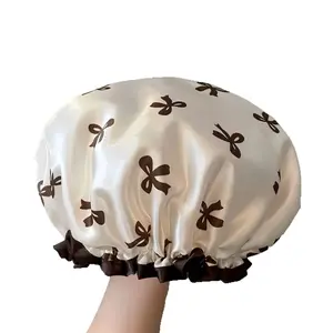 Double Layer Shower Cap for Women, Waterproof Bathing Cap for Home Use, Girls' Hair Drying Mask, Special Shower Cap
