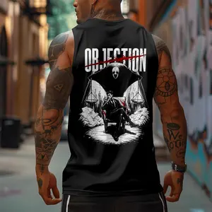 Anime 90s Graphic Sleeveless Tank Tops Men Vest Streetwear Outfits Men Vacation Outfits Sleeveless Shirt