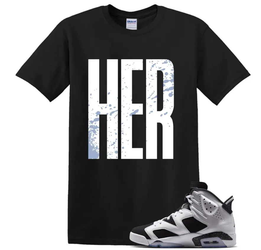 HER Shirt to Match 6 Oreo, 6 Retro White/Black Matching Shirt, Back To Schools Outfit, Cotton Unisex Graphic T-Shirt