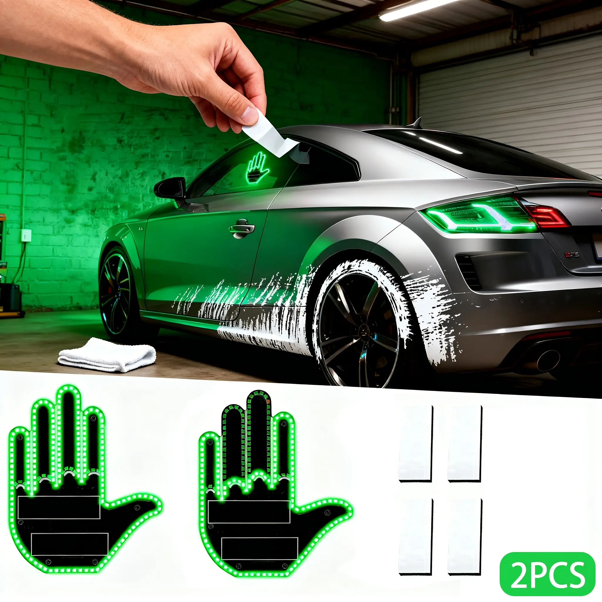 LED Car Indicator Lights, Three Modes, Fun Accessory for Road Rage, Give for Drivers A Thumbs Up Or Wave - Ideal Car Gift, A Fun Present for Drivers, Unisex for Road Rage Gesture Lights, The Perfect Gift for Drivers, Without Battery