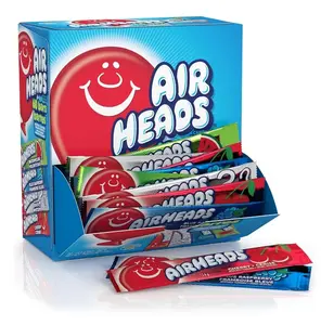 Airheads Full-Size Candy Bars, Taffy Candy Bulk Variety Pack, Individually Wrapped, Six Assorted Fruit Flavors Artificially Flavored, 60 Count Box