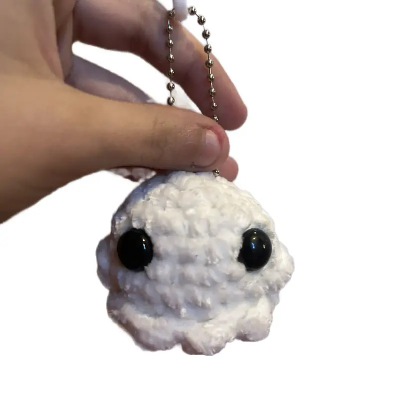 Crochet ghost keychain