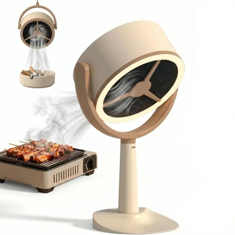 Mini rechargeable desktop air purifier with 2 carbon filters, Portable air purifier, quiet air cleaning fan. Ideal for smoke and odor removal, perfect for desks, pet rooms, kitchens, travel and shared spaces.