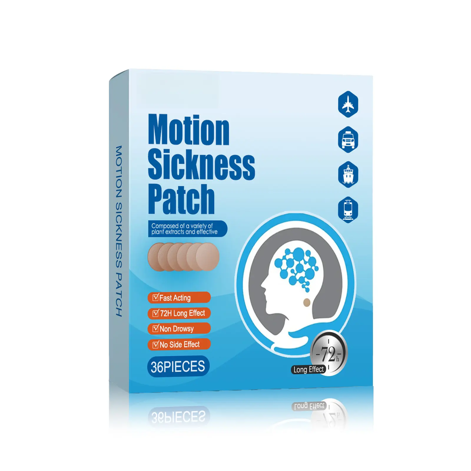 Motion Sickness Patches with Datura and Musk, 72-Hour Non-Drowsy Defense for Travelers, Fast-Acting Relief for Flights & Cruises,sunscreen