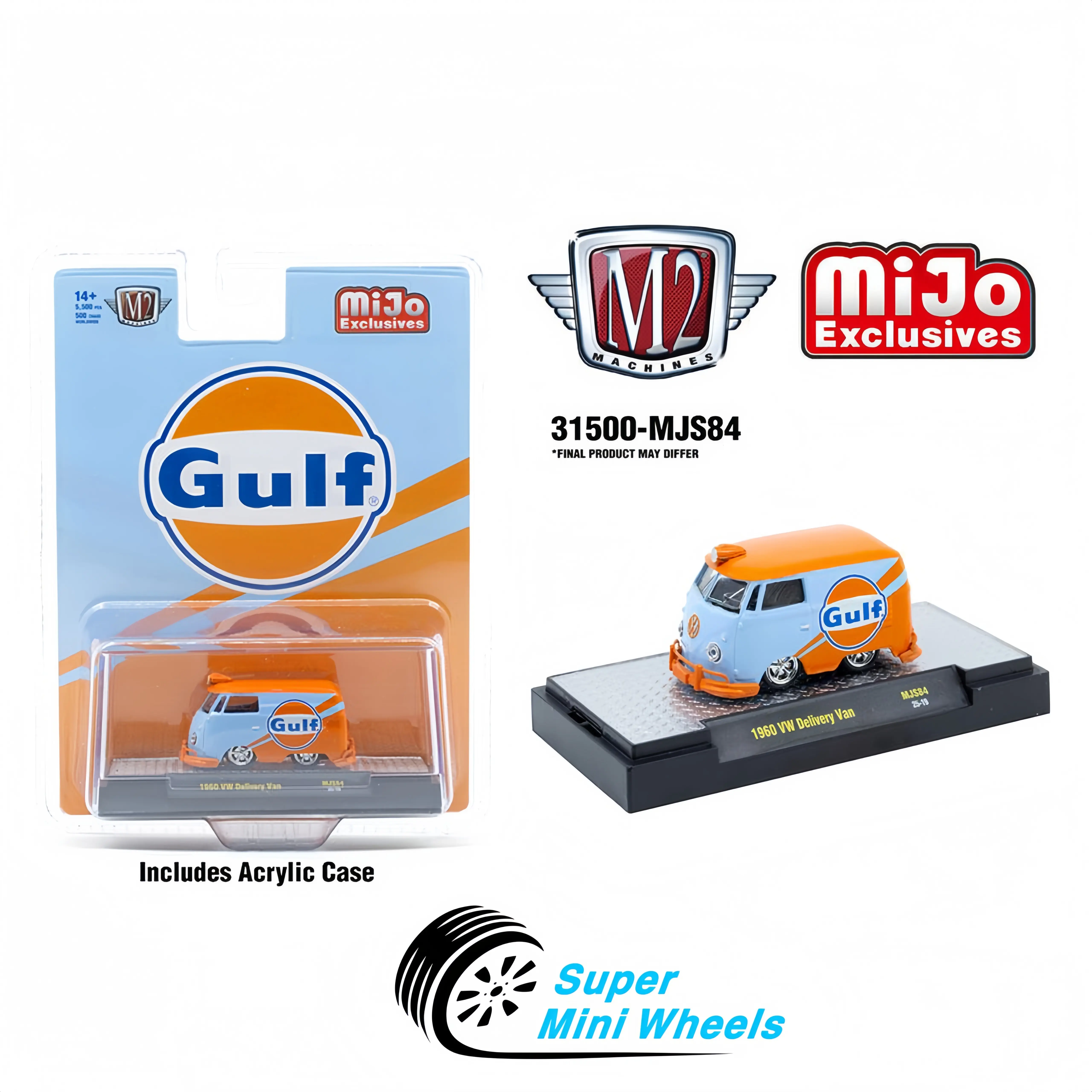 M2 Machines 1:64 1960 Volkswagen Delivery van Custom GULF – Blue