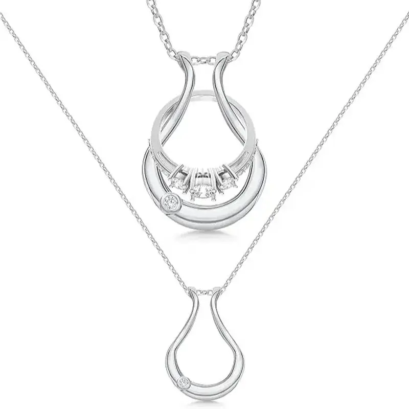 Original Patented Ring Holder Necklace - Stainless Steel Womens Engagement Ring Holder - Gift for Her - Mother, Mom, Wife, Nurse, Doctor