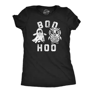Womens Funny T Shirts Boo Hoo Sarcastic Halloween Ghost Graphic Tee for Ladies Funny Womens T Shirts Cute Vintage Fashion Casual Ladies T-Shirt Gift Halloween Tops for Women Funny Animal Top Women's Novelty Black -