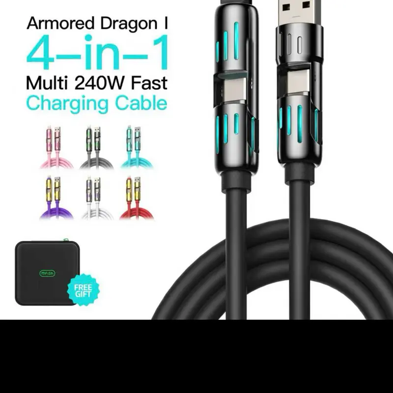 4 in 1 Charger Cable for Smartphone, Cellphone, Mobile & Electronic Devices