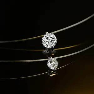 2026 New Fashion Invisible Fish Line Crystal Pendants Necklace Zircon Clavicle Chain Choker for Women Lady Feminino Collar Gifts