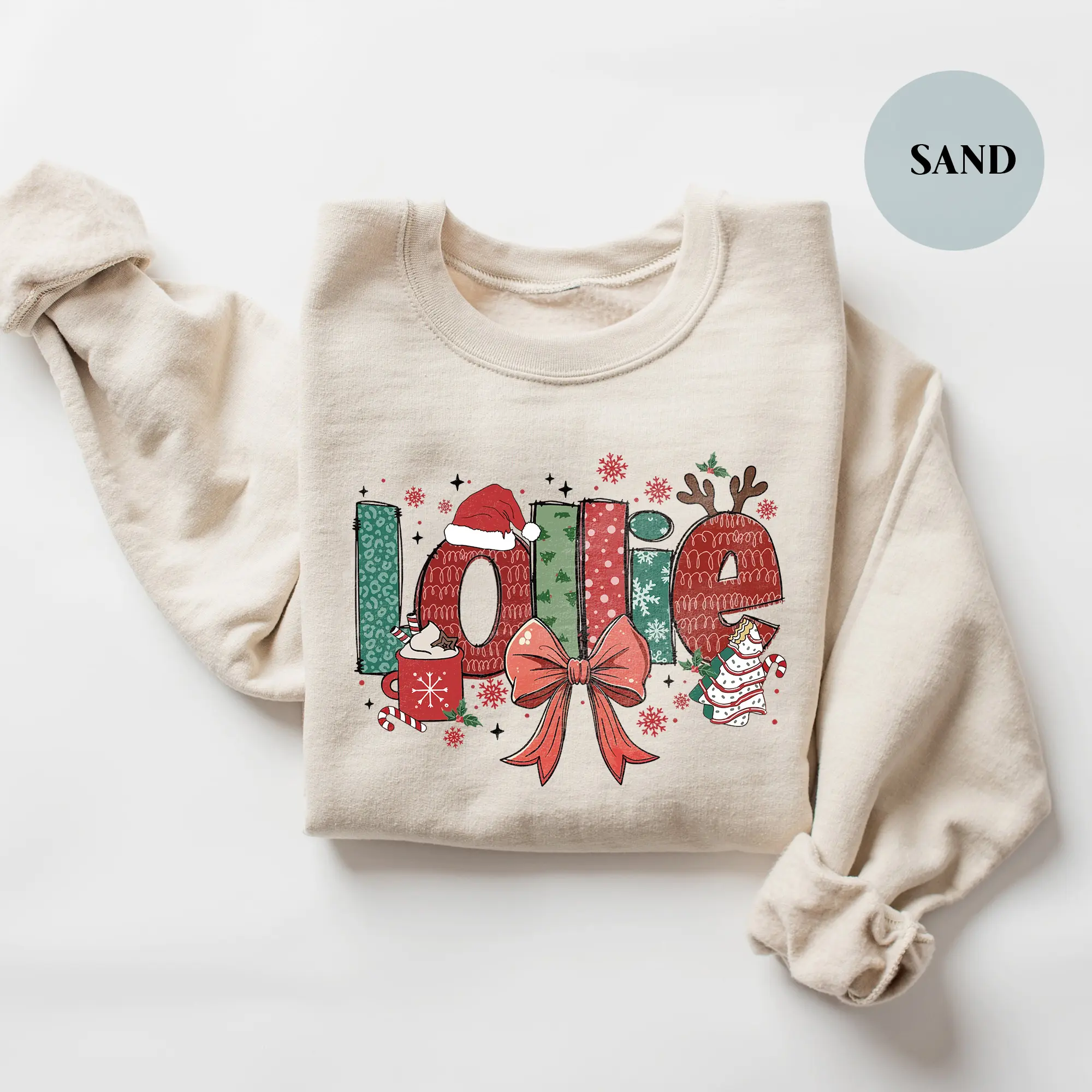 Lolli Claus Sweatshirt, Christmas Lolli Claus Sweater, Xmas Lolli Crewneck, Grandkids Shirt, Gifts For Lollie, Mom Gift, Christmas Family Tee