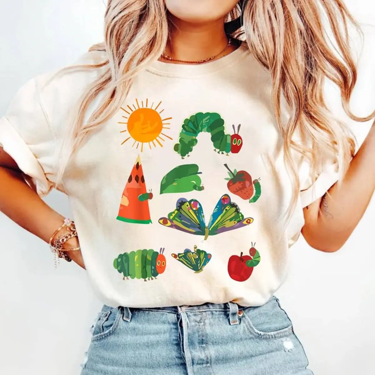 Hungry Caterpillar Transformation Back To School Book Shirt, Children's Books Teacher Gift For Book Lover, Gift For Bookish, School Librarian Shirt, Cute Teacher Shirt, Back To School Shirt Top Womenswear