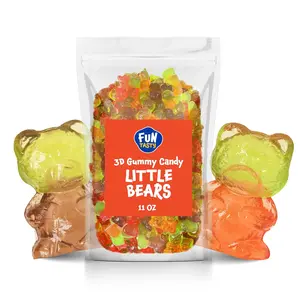 Funtasty 3D Gummy Bears Candy, Assorted Fruit Flavors, 11-Ounce Pack candy Snack Sweet Bonbon Traditional