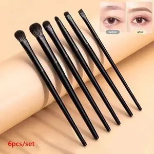 6-Piece Eye Makeup Brush Set, Professional Soft Bristle Brushes, Eyeshadow, Liner, Brow Brushes, Blending Makeup Brush, Smooth Application, Ideal for Beginners & Pros