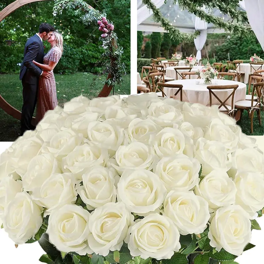 10pcs/20pcs/50pcs Artificial Red Roses Flowers Long Stem Silk Falsa Flor Decorative Bouquet for Home Wedding Party Ornaments Lifelike Fake Plant Fruit Home Decoration