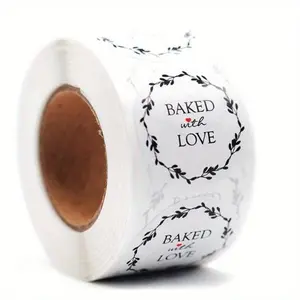 Baking Packaging Sealing Sticker, 1 Roll Cake Candy Cookie Wrapping Seal Sticker, Biscuit Bag Sealing Decal for Baking, Self Adhesive Wrap