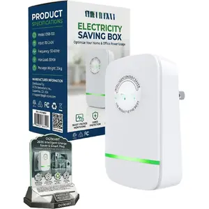 Electricity Saving Box Energy Saving Device Smart Save Plug Power Saver Voltage Optimization Surge Protection Thermoregulation Outlet Home Office Compact Plug and Play Energy Efficiency(1PC)