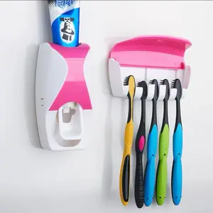 Wall-Mounted ABS Combined Toothbrush and Toothpaste Organiser, Durable Bathroom Home Supplies Toothbrush Holder