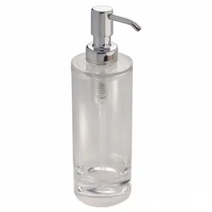 InterDesign Clear EVA Plastic Soap Dispenser - Acrylic Body, Refillable Function, Wide Port for Easy Refilling