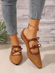 Women's Casual Shoes, Fashionable Breathable Open-Toe Half Slippers, Comfortable Outdoor Wear, Versatile and Stylish Footwear Rubber