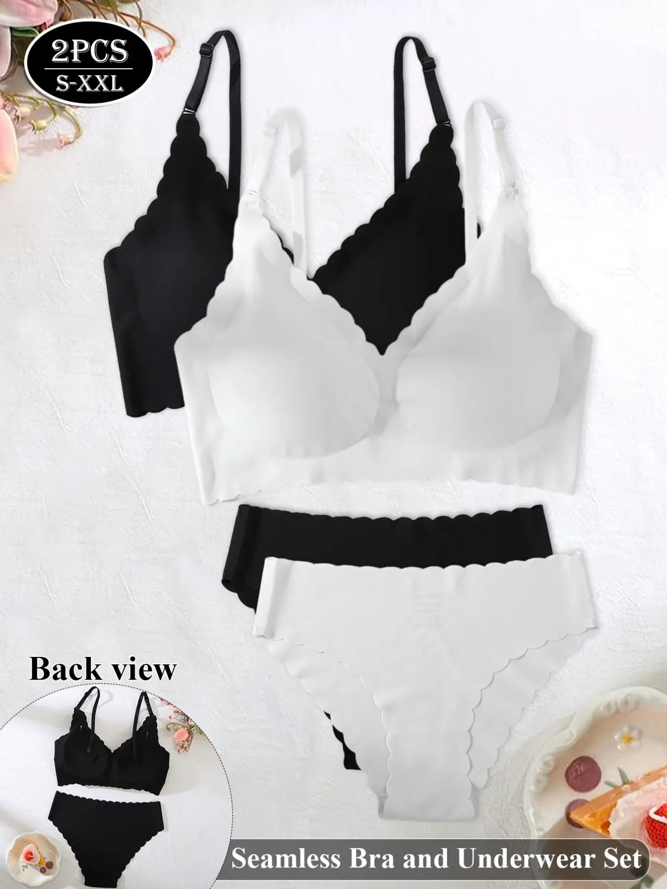 1/2/3 Set Women Wireless Lace Bra And Panty Set Seamless Soft Elegant No Show Underwear Bra Sets