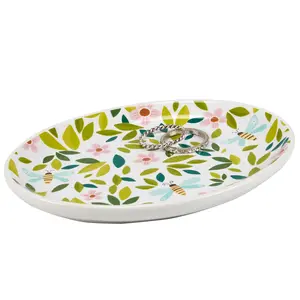 Flowers And Bees Trinket Tray