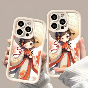 Traditional Charm, Silicone Phone Cases for iPhone 11/12/13/14/15/16 Mini Pro Max Plus, Protection, Casing, Local