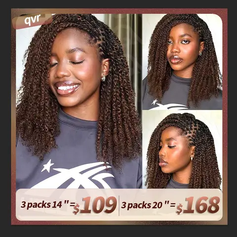 QVR 1 PCS Afro kinky Bulk Hair Extensions For Braiding Dreadlock Human Hair Outdoorfun Lace Closure Wigs Lace Frontal dealsforyoudays #SummerWins #DealsForYouDays