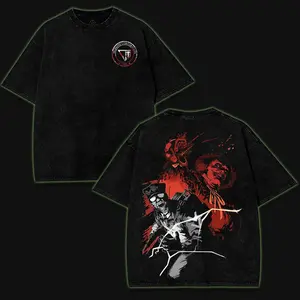 The Outlast Trials f1 - Coyle Washed T-Shirt, Hoodies Video Games, Horror Vintage Graphic Cotton Tee, Game Fan, Streetwear Tops Black Fabric Menswear