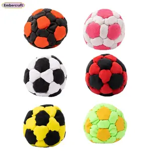 6 Pack Soccer Hacky Sack Set, Plush Y2K Footbag Skill Toys for Kids & Adults, Soft Fleece Outdoor Fidget Game for Summer Camp, Beach Trips, Festival Fun & Party Activities