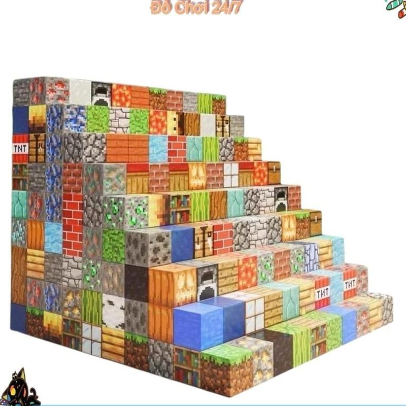 Set of 100 Magnetic MineCraft Blocks with Characters - TikTok Shop