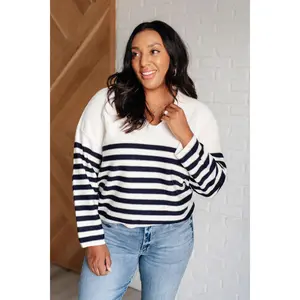 Memorable Moments Striped Sweater in White